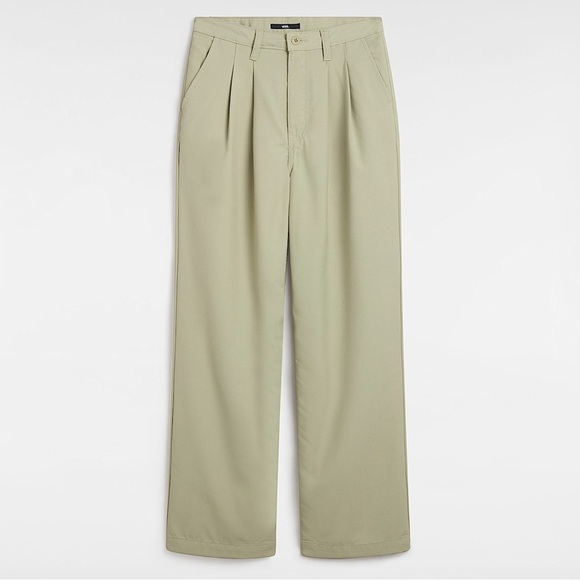 Vans Alder Relaxed Wide Leg High Rise Pleated Pants in tan- NWT size 34 - Picture 1 of 11
